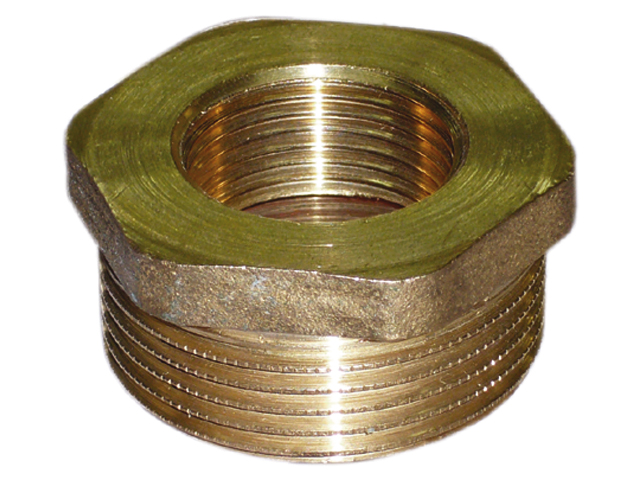 Pipe Bushing, 3/8Mal x 1/4Fem Non-Tapered Brass