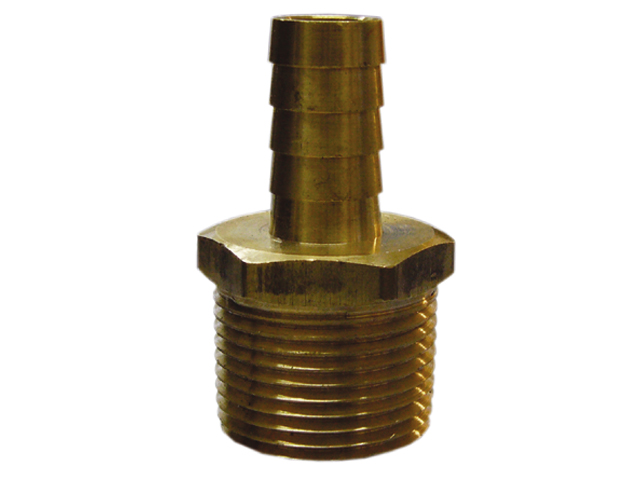 Hose Barb, Brass Hose:3/8" Pipe:3/8Mal Non Tapered