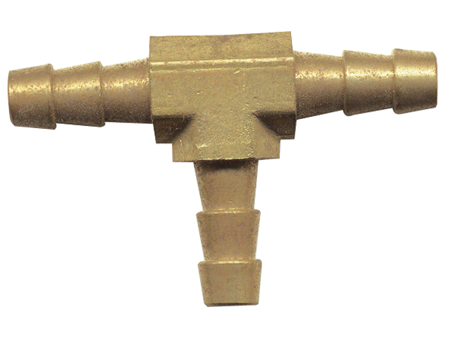 Tee, Hose Barbed Brass Male 1/4"