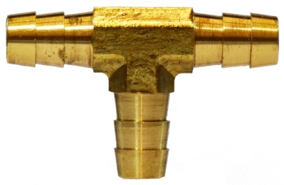 T Hose Barb, Male 1/8" Brass