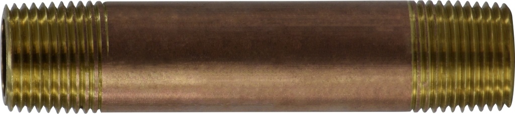 Pipe Nipple, Male Thread:3/8" Length:3" Tapered Brass