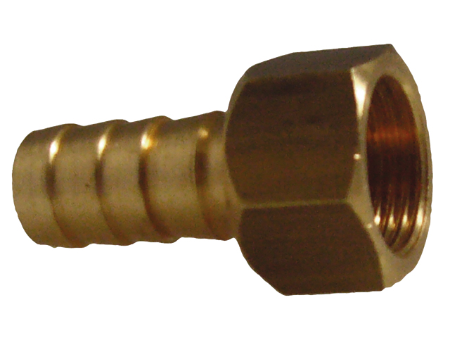 Hose Barb, Brass Hose:3/8" Pipe:3/8Fem Non Tapered