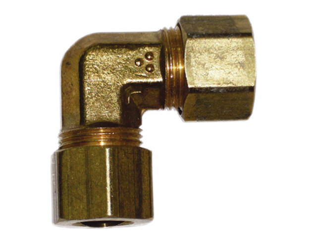 Elbow, Brass 2-Compression Fits 1/4"