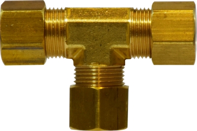 Tee, Brass Full Compression 1/2"