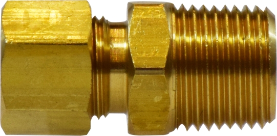 Adapter, Compression 1/4 x 1/8 NPT Male Brass