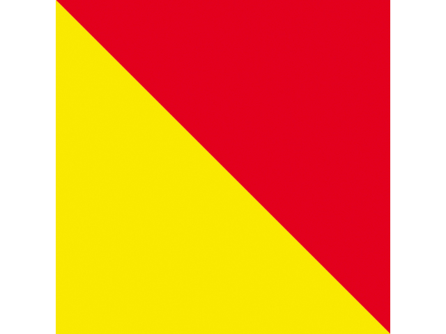 Flag, International-Code:O Yellow&Red for MOB-Pole