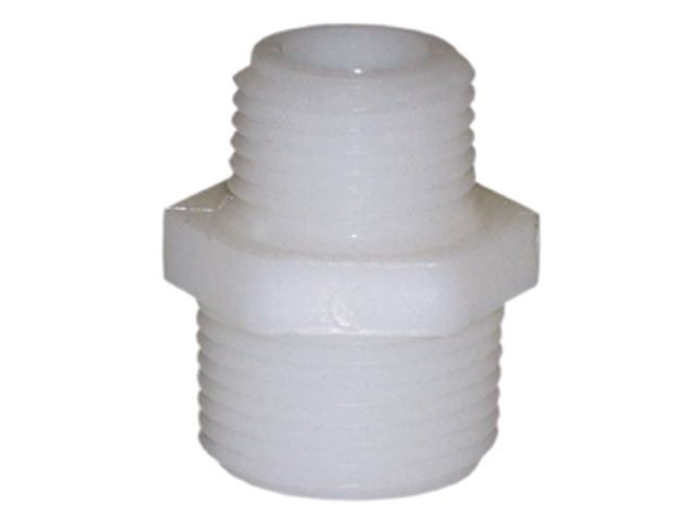 Reducer Pipe Nipple, 1/2Mpt x 1/4Mpt Nylon