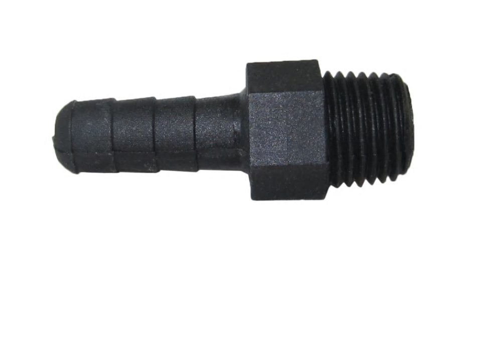 Hose Barb, Marelon Tailpipe 1/4Mpt to Hose:3/8"