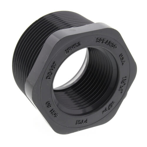 Reducer Bushing, PVC 1-1/2Mal Thread x 1" Female Thread