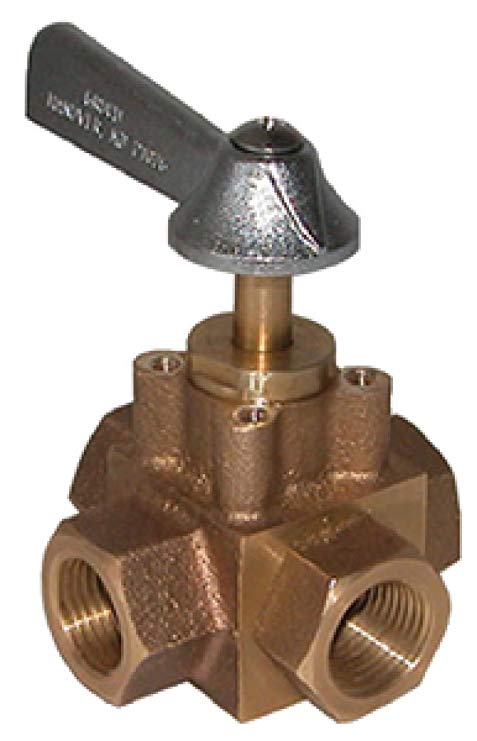 4 Way-Valve, 1/2" Tank Selector Bronze