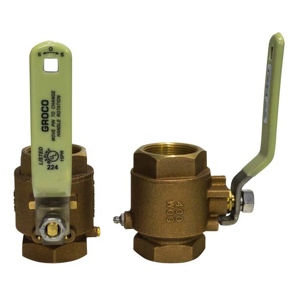 Ball Valve, Bronze IBV 1" NPT Female Full-Flow