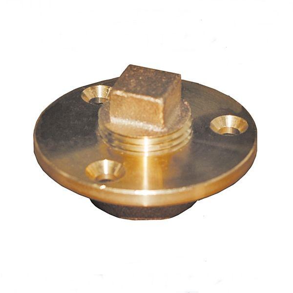 Hull Drain, Bronze 3Screw-Holes Sq-Drive-Plug