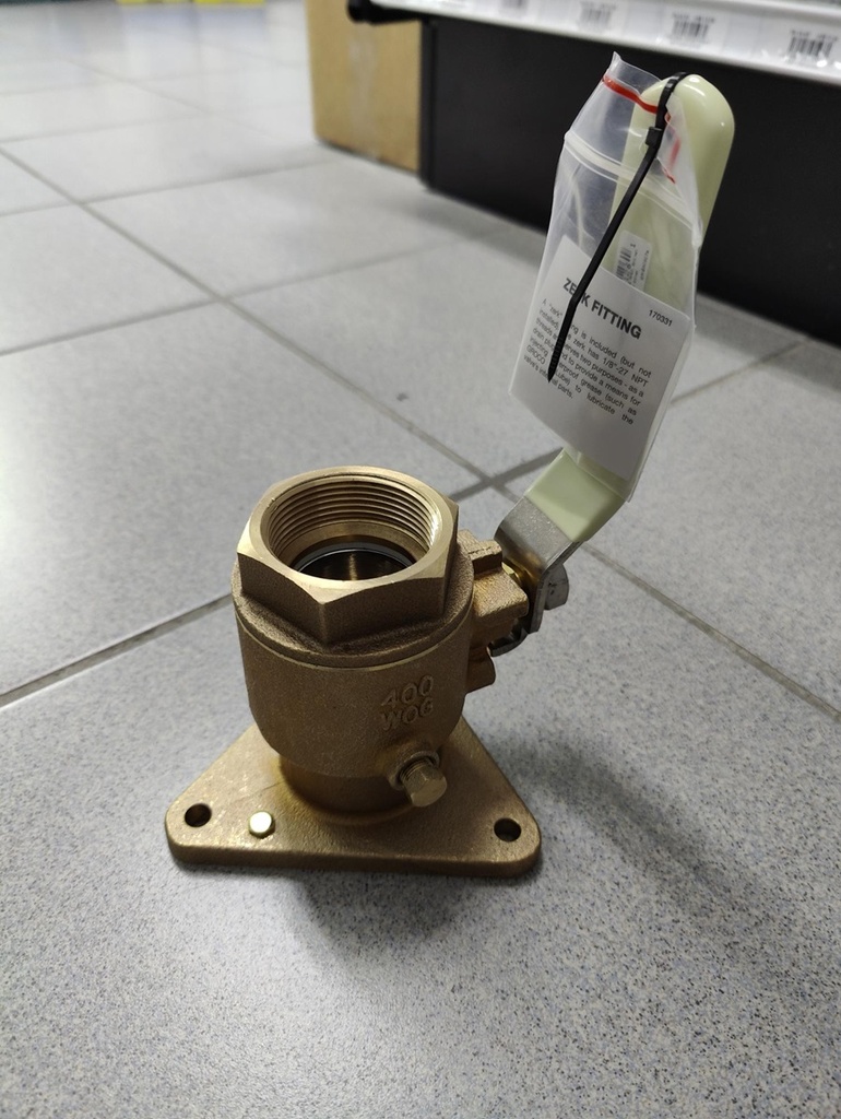 Ball Valve, Flanged 1" NPT Male Tri-Base Bronze