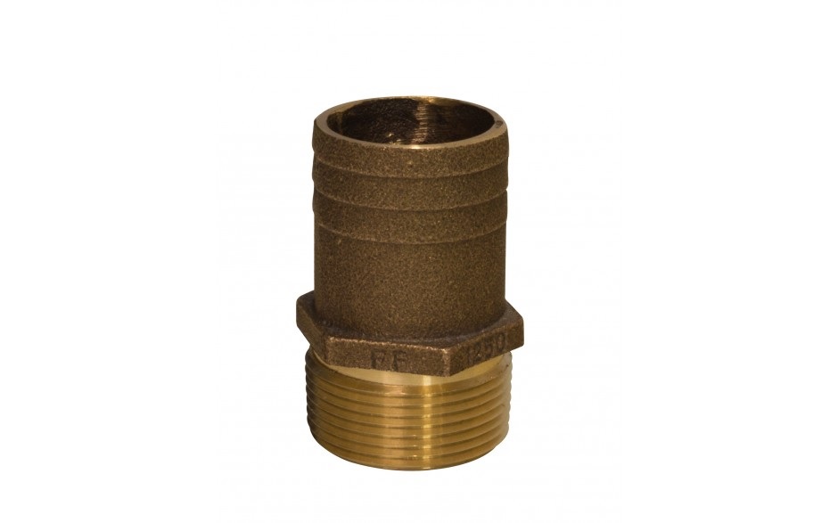 Hose Barb, Bronze FF Hose:1-1/4 Pipe:1" NPT Male