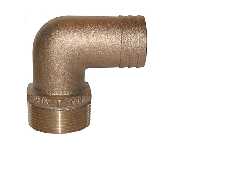 Elbow Thread Barb, Bronze PTHC Pipe:1"Mpt Hose:1"