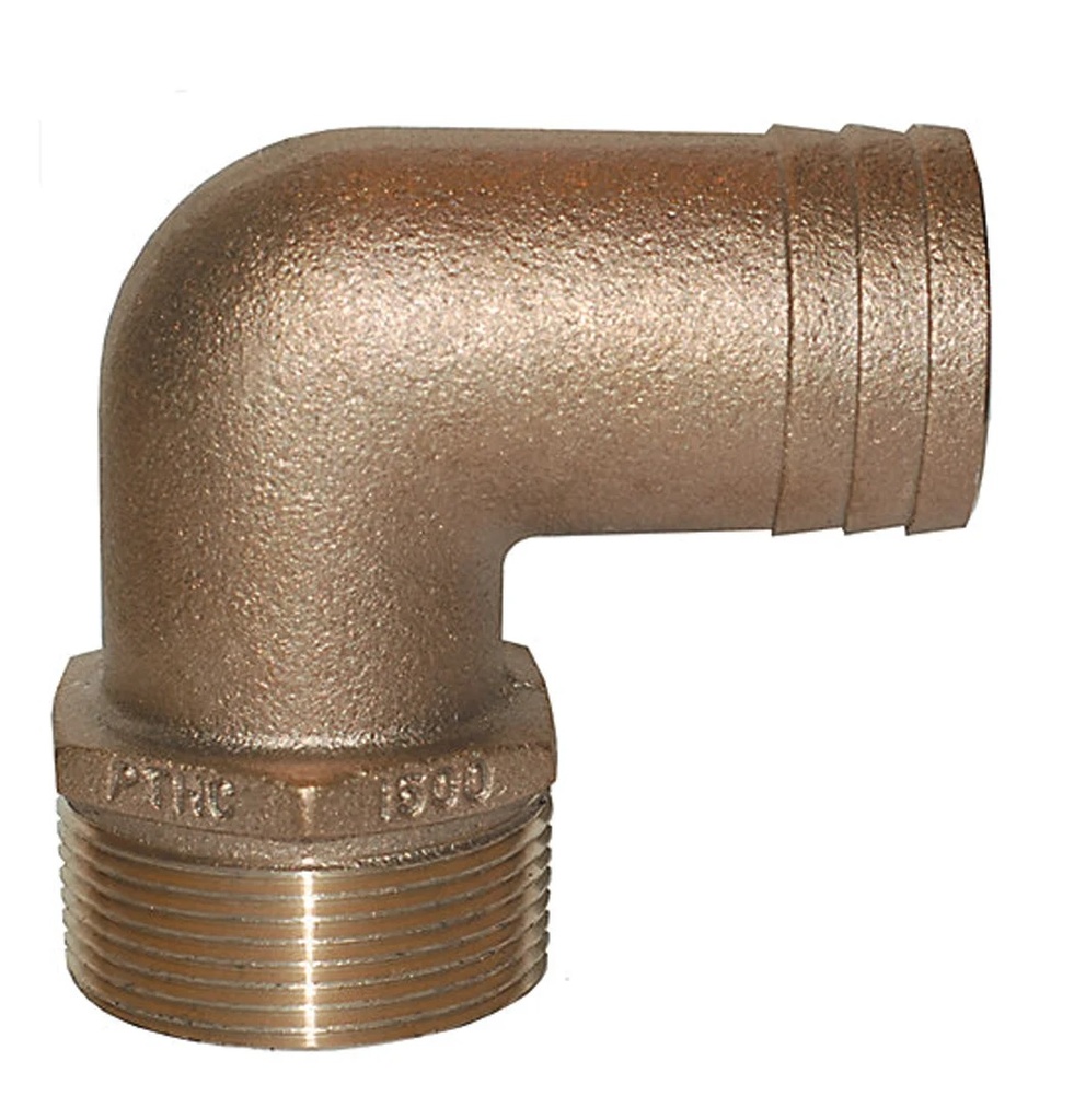 Elbow Thread Barb, Pipe:2"Mpt Hose:2" Bronze PTHC