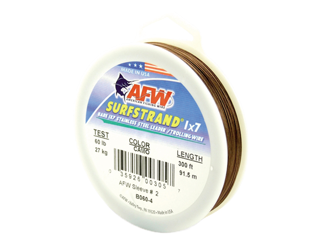 Leader Wire 60Lb Surfstrd 1x7 Uncoated Brown 300'