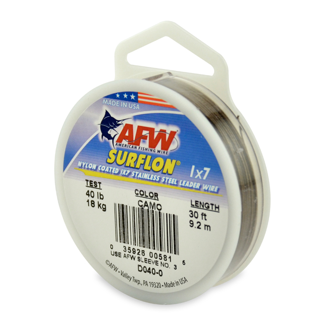 Leader Wire 40Lb Surflon 1x7 Coated Brown 30' Coil