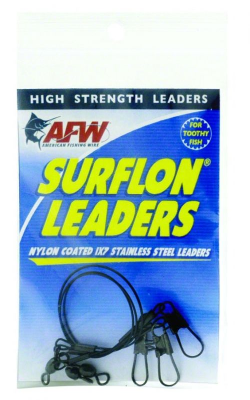 Leader Wire, Nylon Coated Stainless Steel 1x17 45Lb 18" Black