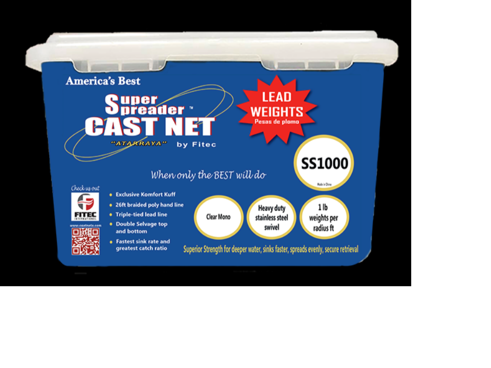 Cast Net, 3/16" Mesh Stainless Steel 1000 Size 5'