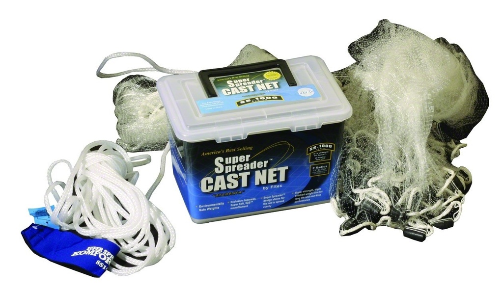 Cast Net, 3/16" Mesh Stainless Steel 1000 Size 6'