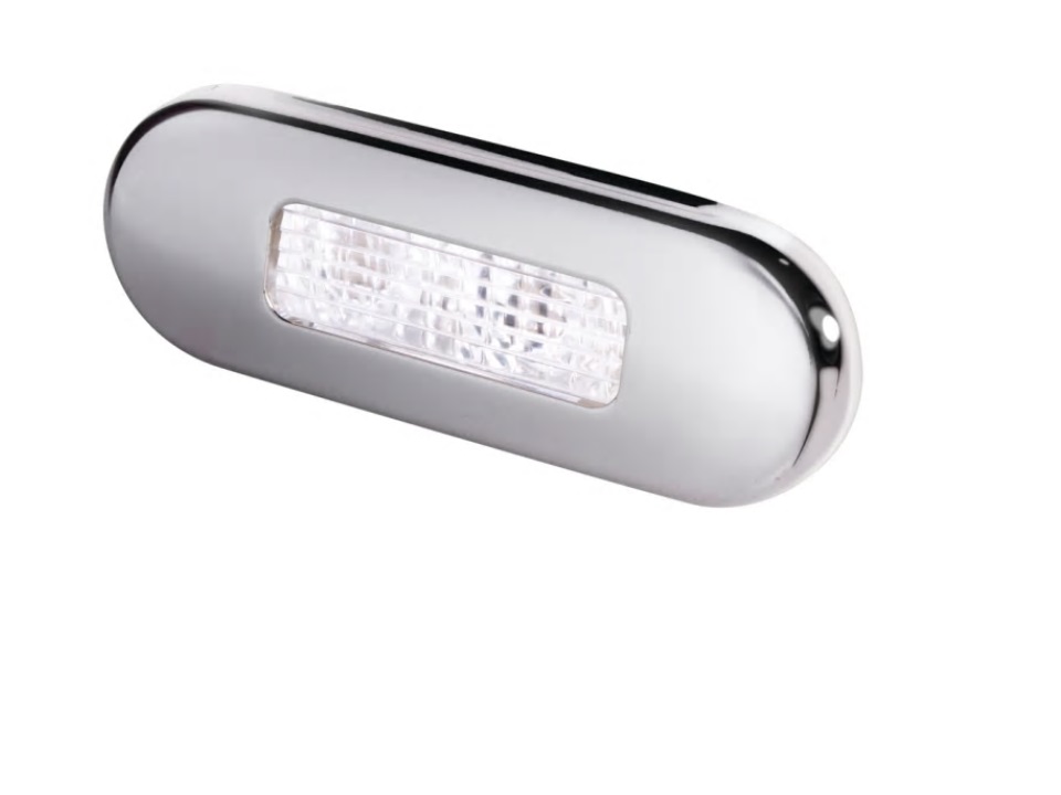 Courtesy Light, LED Oblong White Stainless Steel Frame 10to33V