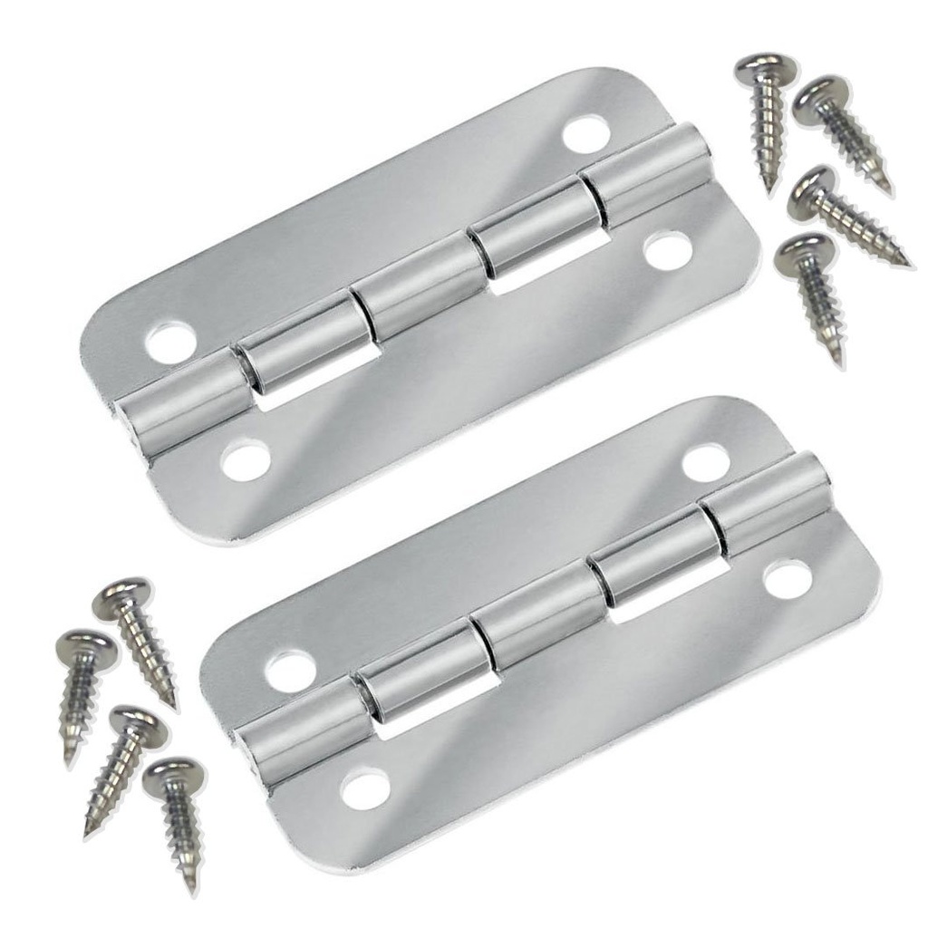 Hinge Set, Flat Stainless Steel Length:64 Open Width:32mm 4Holes  Pair