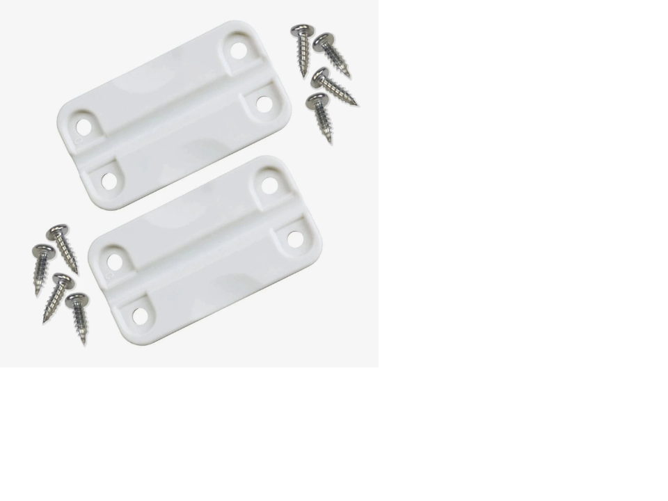 Hinge Set, Plastic White Length:147 Open Width:86mm 4Holes Pair