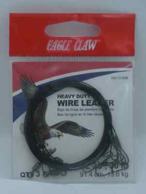 Leader Wire, 36" 30Lb Heavy Duty Black 3Pk