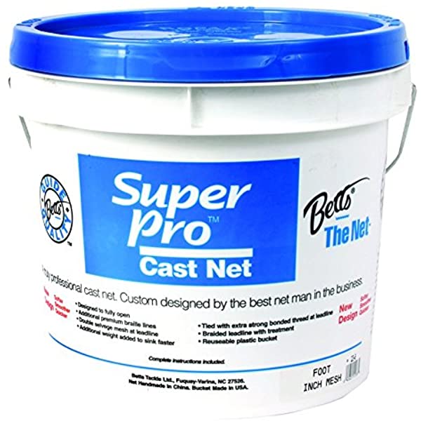 Cast Net, 1/4" Mesh Lead Weights Size 7' Betts 25-7