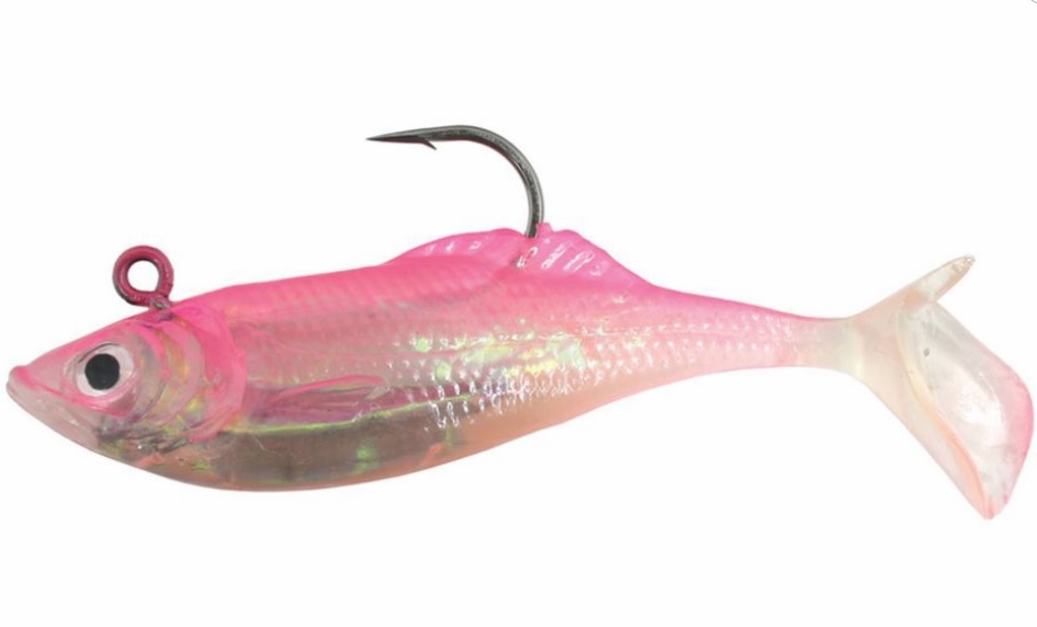 Lure, Calcutta Flashfoil Swim Shad 3" Pink Ice