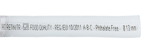 Hose, PVC Polyester Reinforced 1/2"-13mm 180PSI/23ºC per Foot