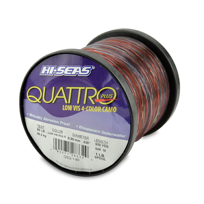 Monofilament Quattro Plus 80Lb Test 1Lb Spool 600yds Camo