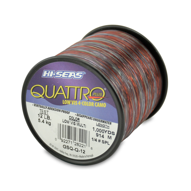 Monofilament Quattro Plus 12Lb Test 1/4lb Spool 1000yds Camo