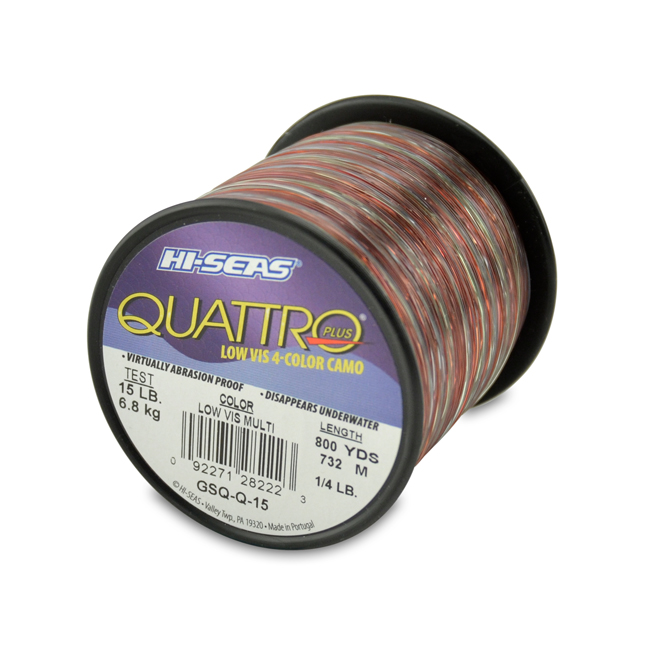 Monofilament Quattro Plus 15lb Test 1/4lb Spool 800yds Camo