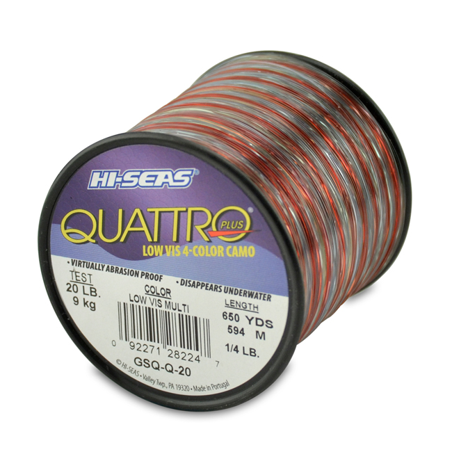 Monofilament Quattro Plus 20lb Test 1/4lb Spool 650yds Camo