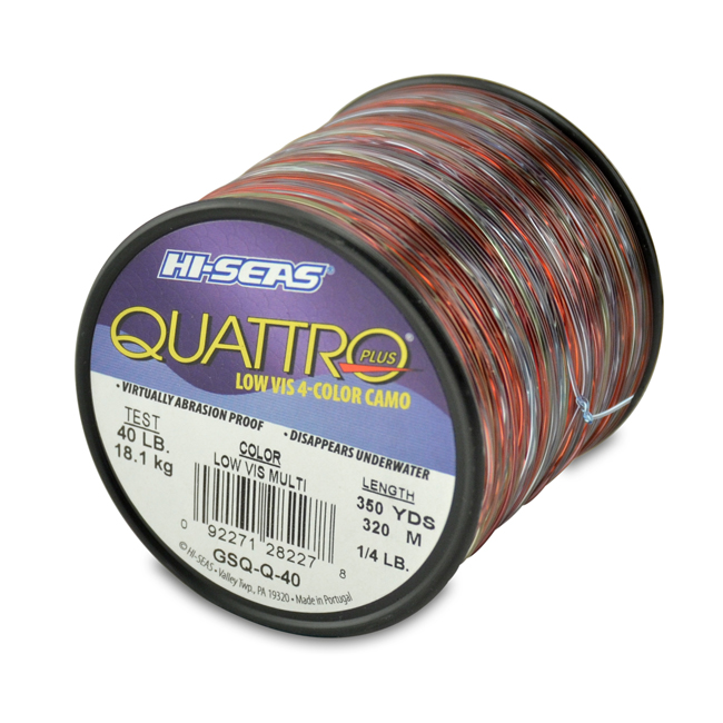 Monofilament Quattro Plus 40lb Test 1/4lb Spool 350yds Camo