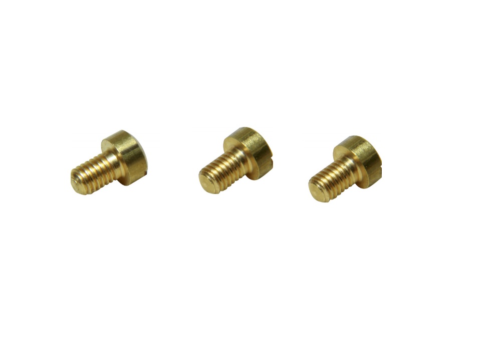 End Screw Kit, Brass #8-32 Length:1/4" Slotted 3 Pack