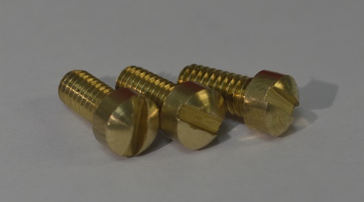 End Screw Kit, Brass #8-32 Length:3/8" Slotted 3 Pack