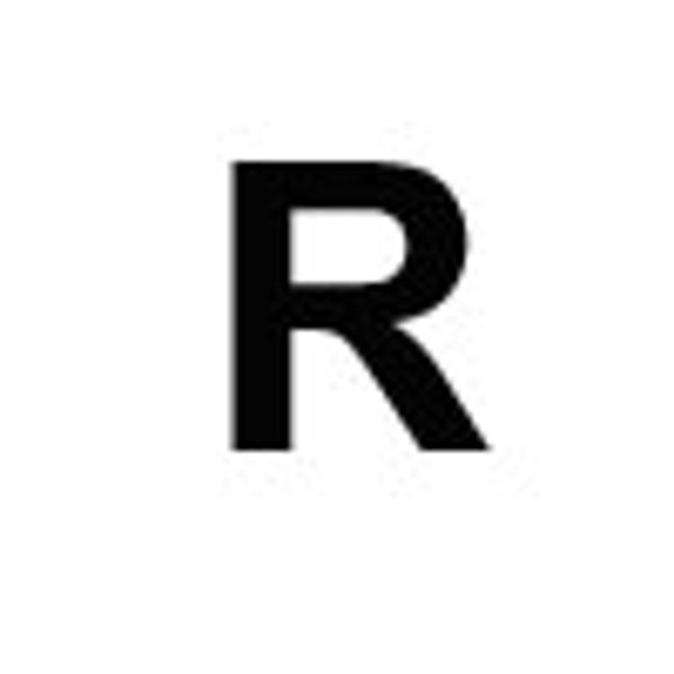 Letter, R Vinyl Adhesive 3" Black Self-Aligning