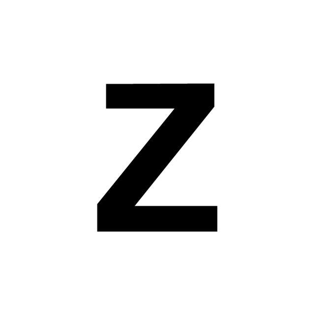 Letter, Z Vinyl Adhesive 3" Black Self-Aligning