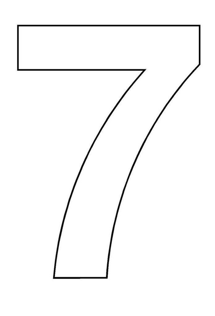 Number, 7 Vinyl Adhesive 3" White