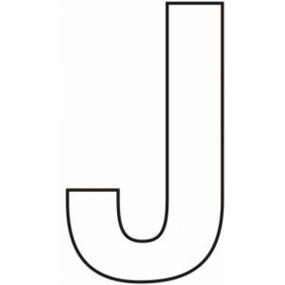 Letter, J Vinyl Adhesive 3" White