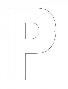 Letter, P Vinyl Adhesive 3" White