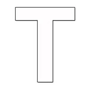 Letter, T Vinyl Adhesive 3" White