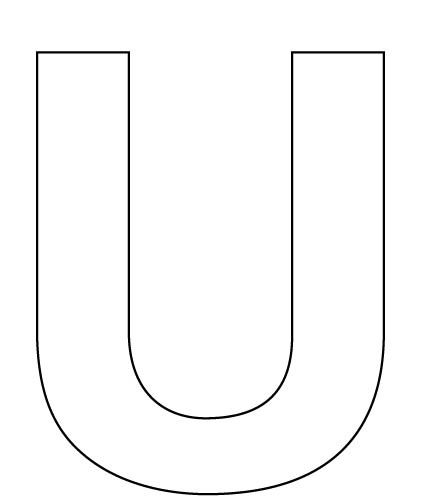 Letter, U Vinyl Adhesive 3" White