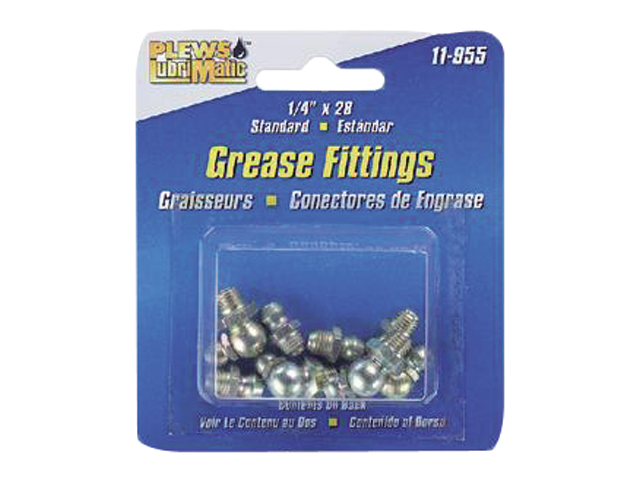 Grease Fittings, Fits 1/4"-28 8 Piece Assorted