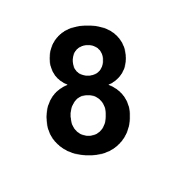 Number, 8 Vinyl Adhesive 3" Black