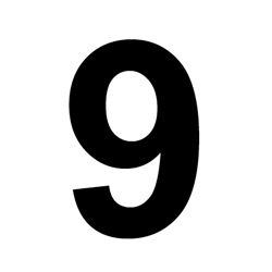 Number, 6/9 Vinyl Adhesive 3" Black