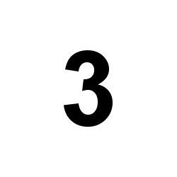 Number, 3 Vinyl Adhesive 3" Black Self-Aligning